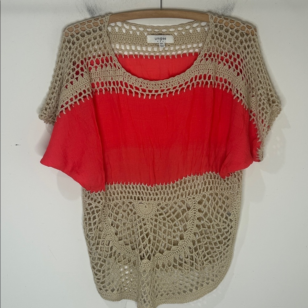 UMGEE Crochet Mix Media Top Boho Festival Size Medium/Large - Picture 13 of 13